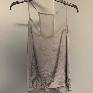 Gray silk tank top